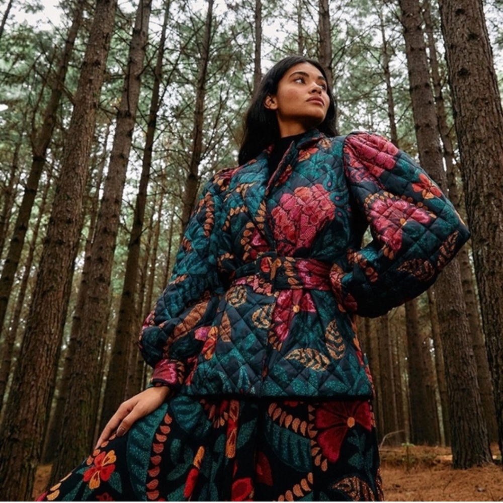 FARM Rio Multicolor Floral Puffer Jacket